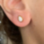 Opalite Gold Plated Pear Earrings