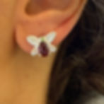 Peridot and Garnet Butterfly Earrings
