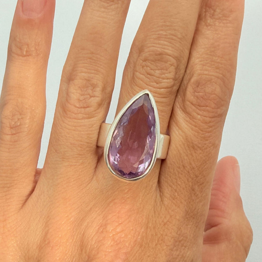 Amethyst Large Pear Ring