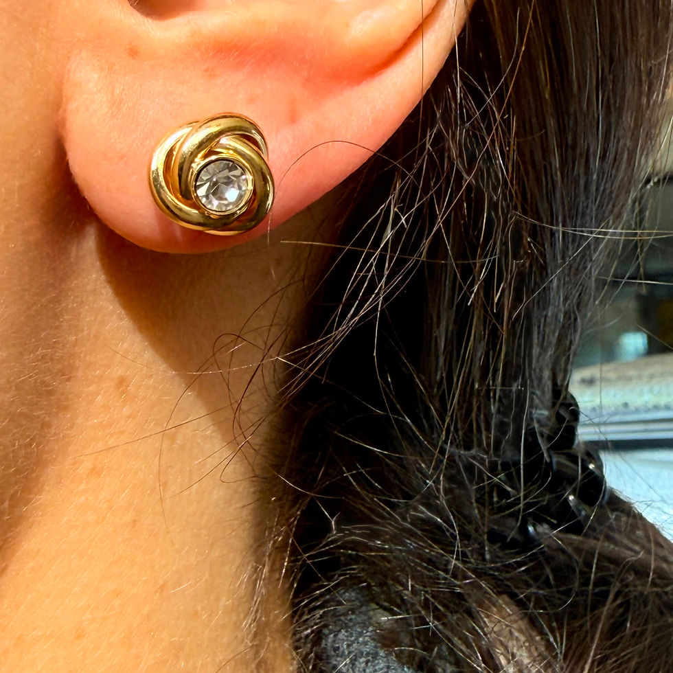Gold Plated Cubic Zirconia Swirl Earrings