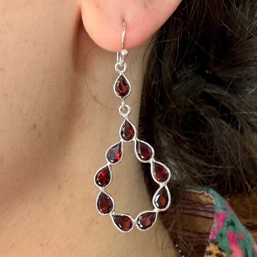 Garnet Teardrop Earrings
