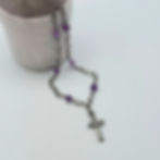 Oxidised Amethyst Cross Necklace