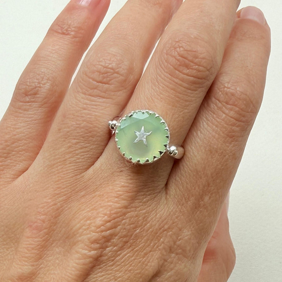 Prehnite Swivel Ring