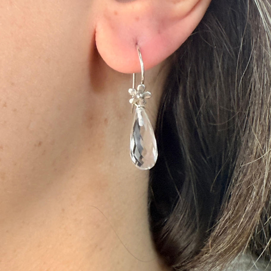 Flower Quartz Drop Earrings