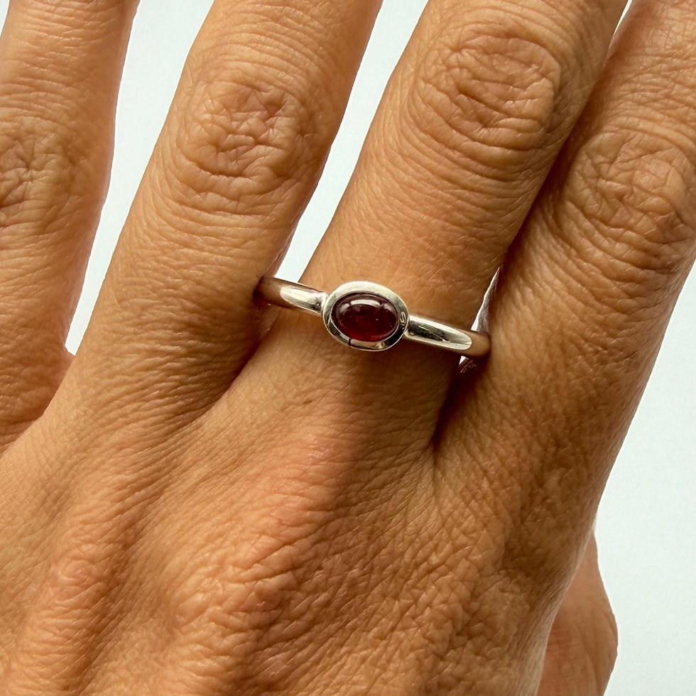 Oval Tube Set Ruby Ring