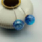 Blue Lamp Work Glass Earrings