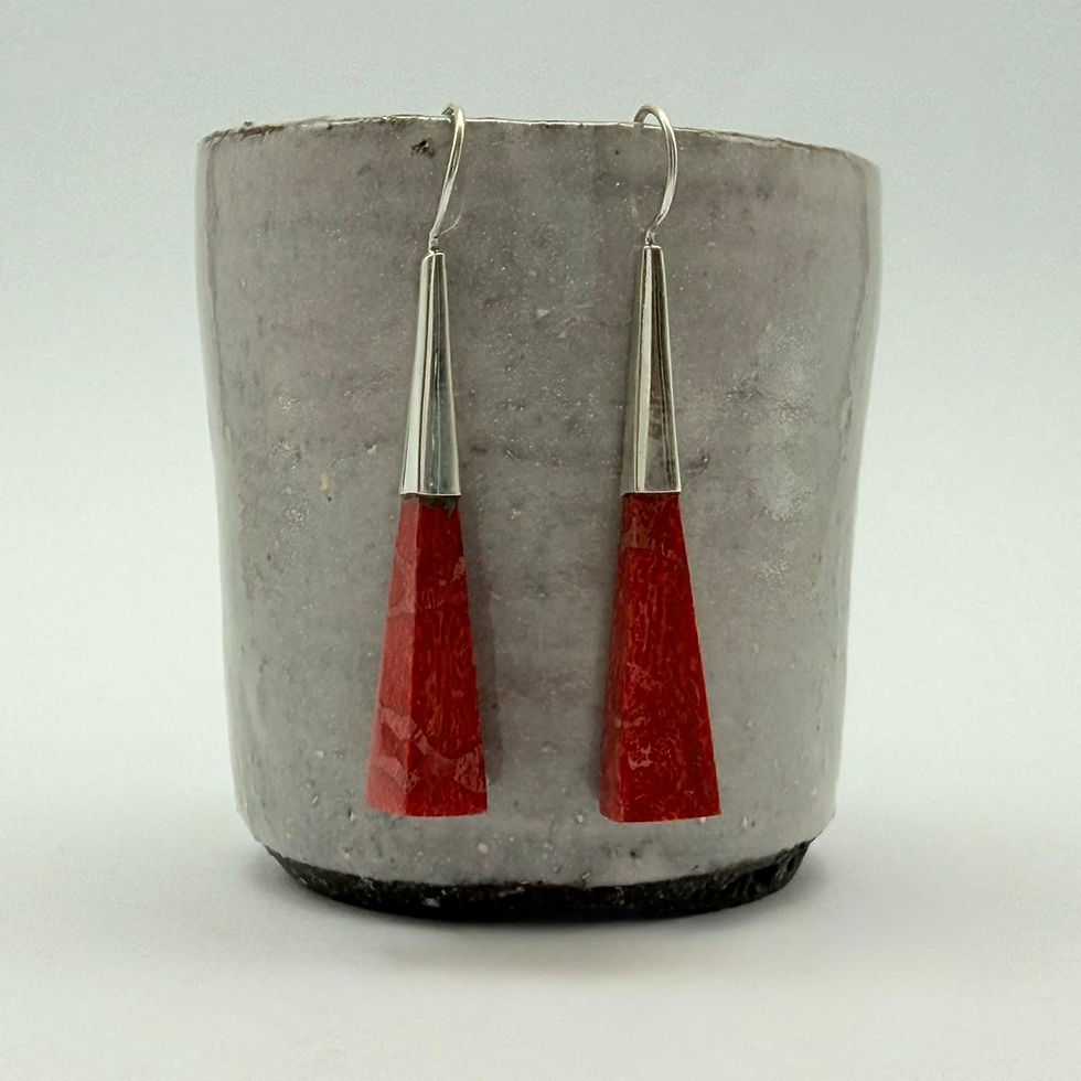 Foam Coral Pyramid Earrings