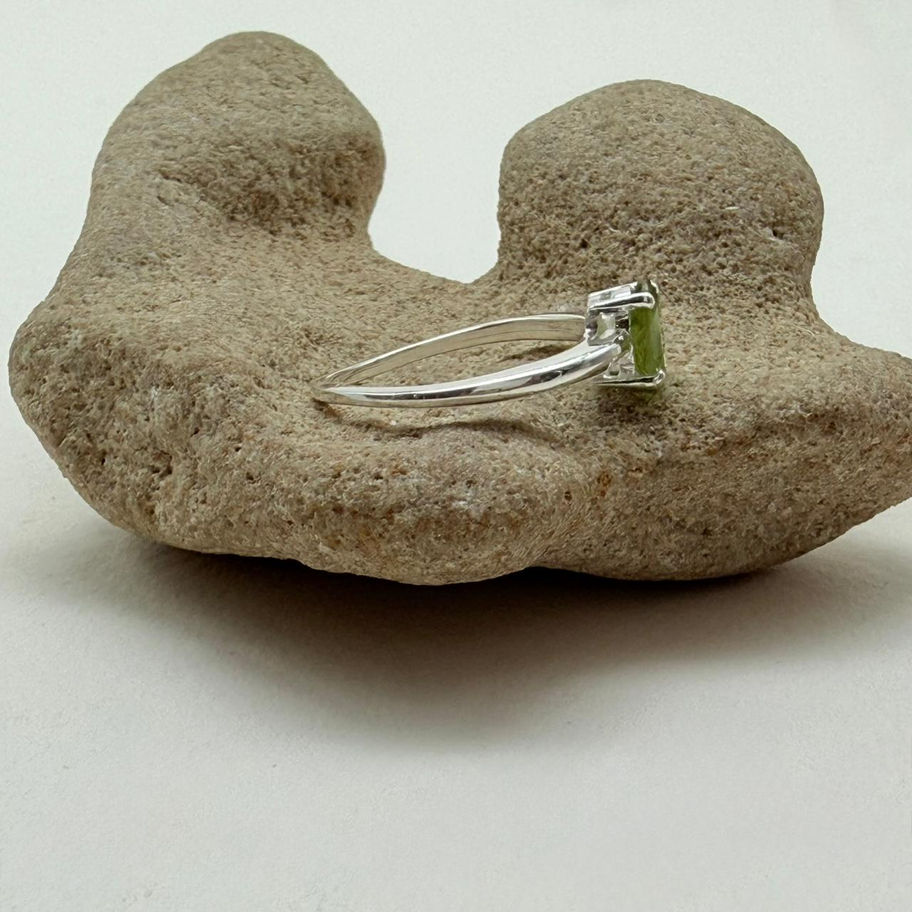 Oval Peridot Claw Set Ring