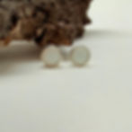 Round White Opalite Studs