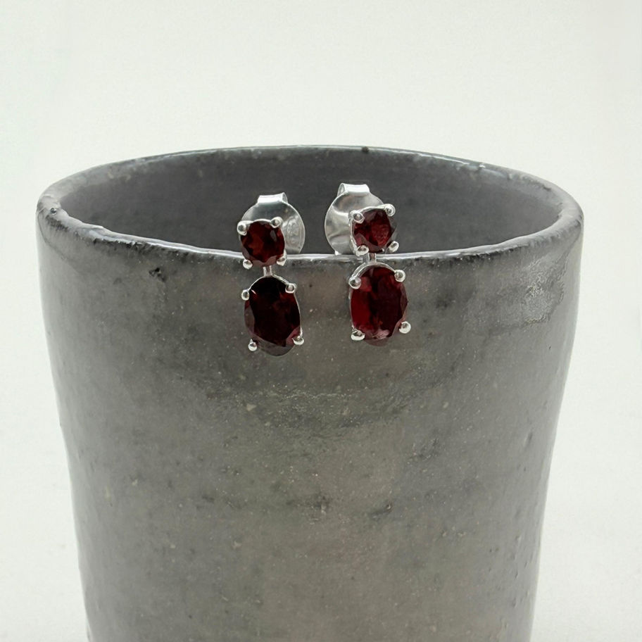 Garnet Double Studs