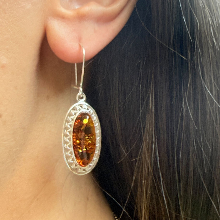 Amber Zig Zag Frame Earrings