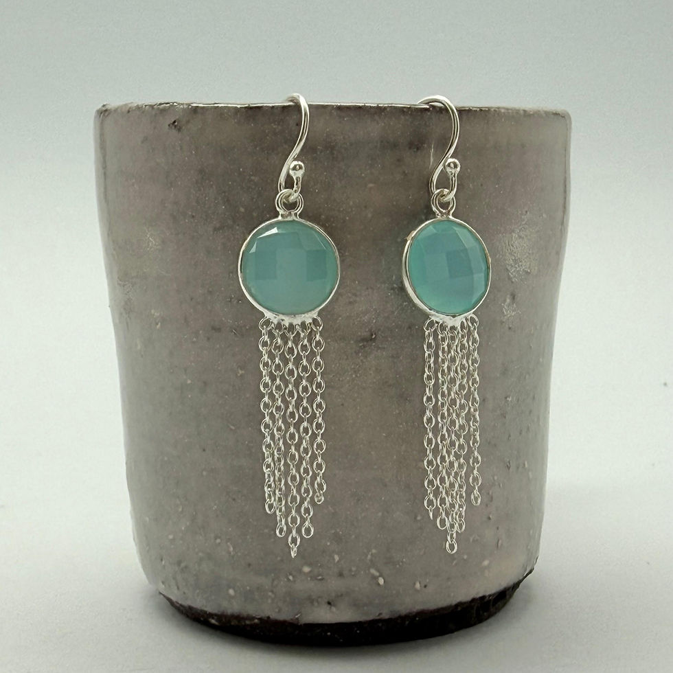 Aqua Calci Chain Earrings