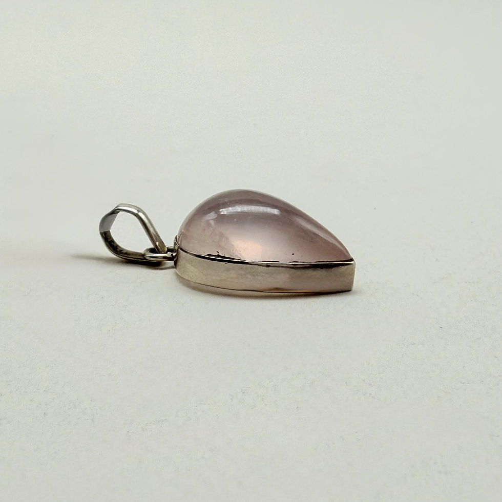 Rose Quartz Pear Cabochon Pendant