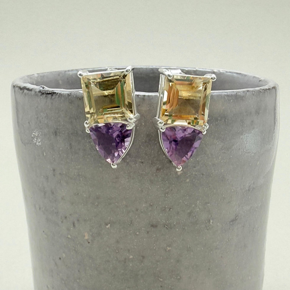 Citrine and Amethyst Studs