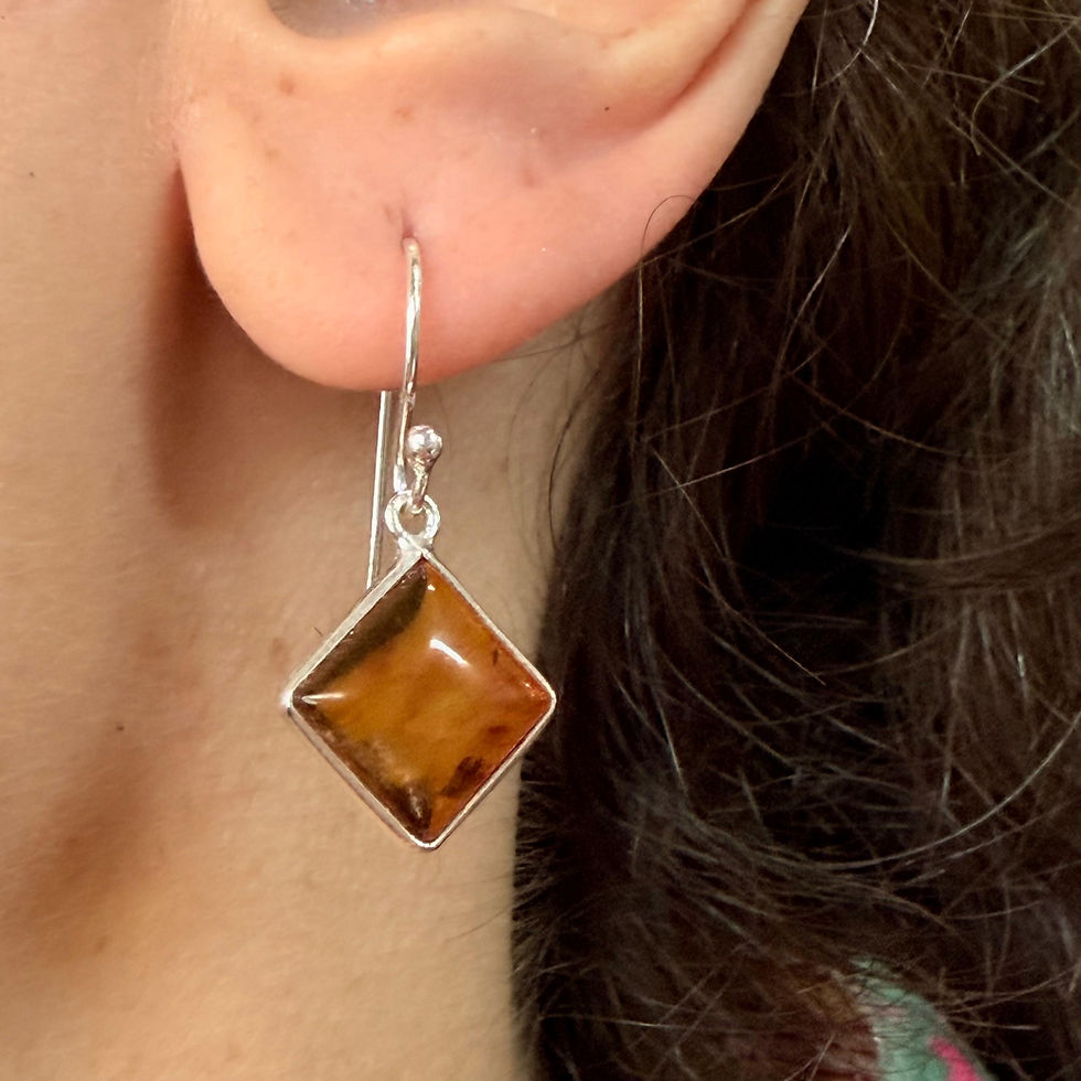 Amber Square Earrings