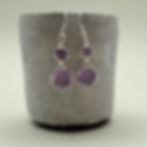 Faceted Round Amethyst Double Drop Earrings