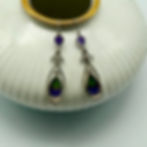 Green and Purple Resin Earrings