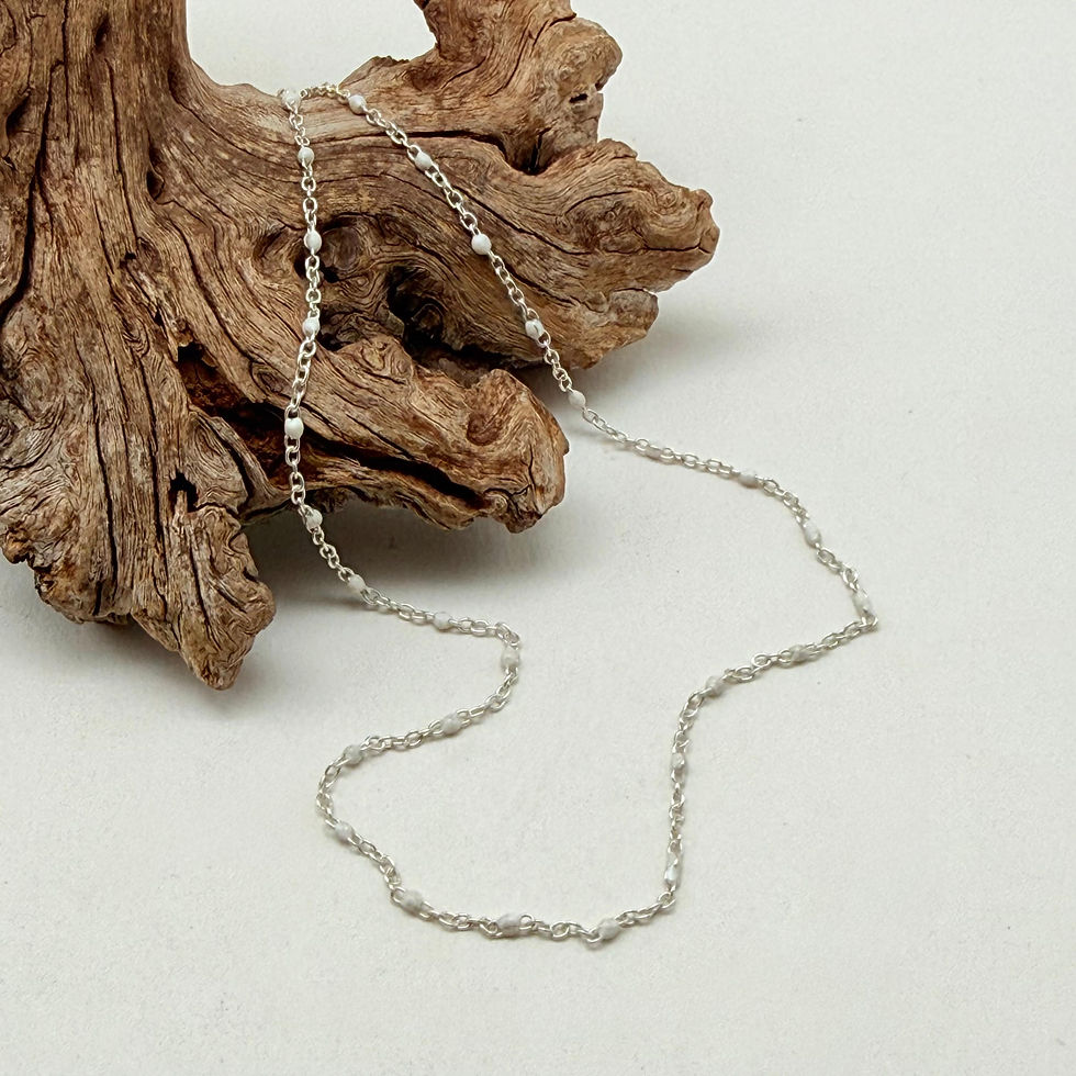 White Enamel Ball Chain