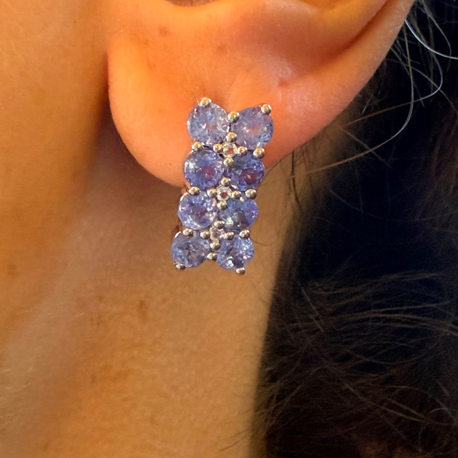 Tanzanite 8 Stone Earrings