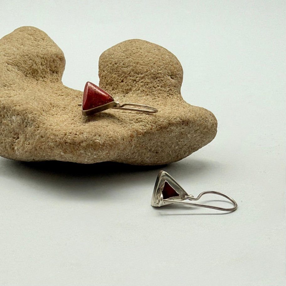 Foam Coral Triangular Earrings