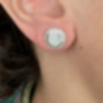 Round Opalite and Cubic Zirconia Studs