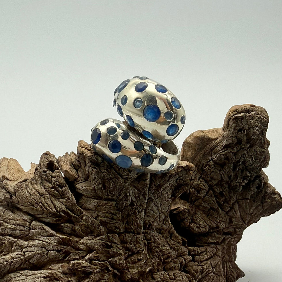 Iolite and Blue Calci Wrap Ring