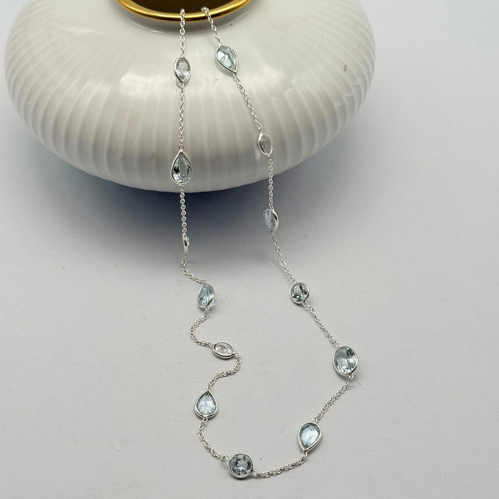 Blue Topaz Mixed Shape Necklace