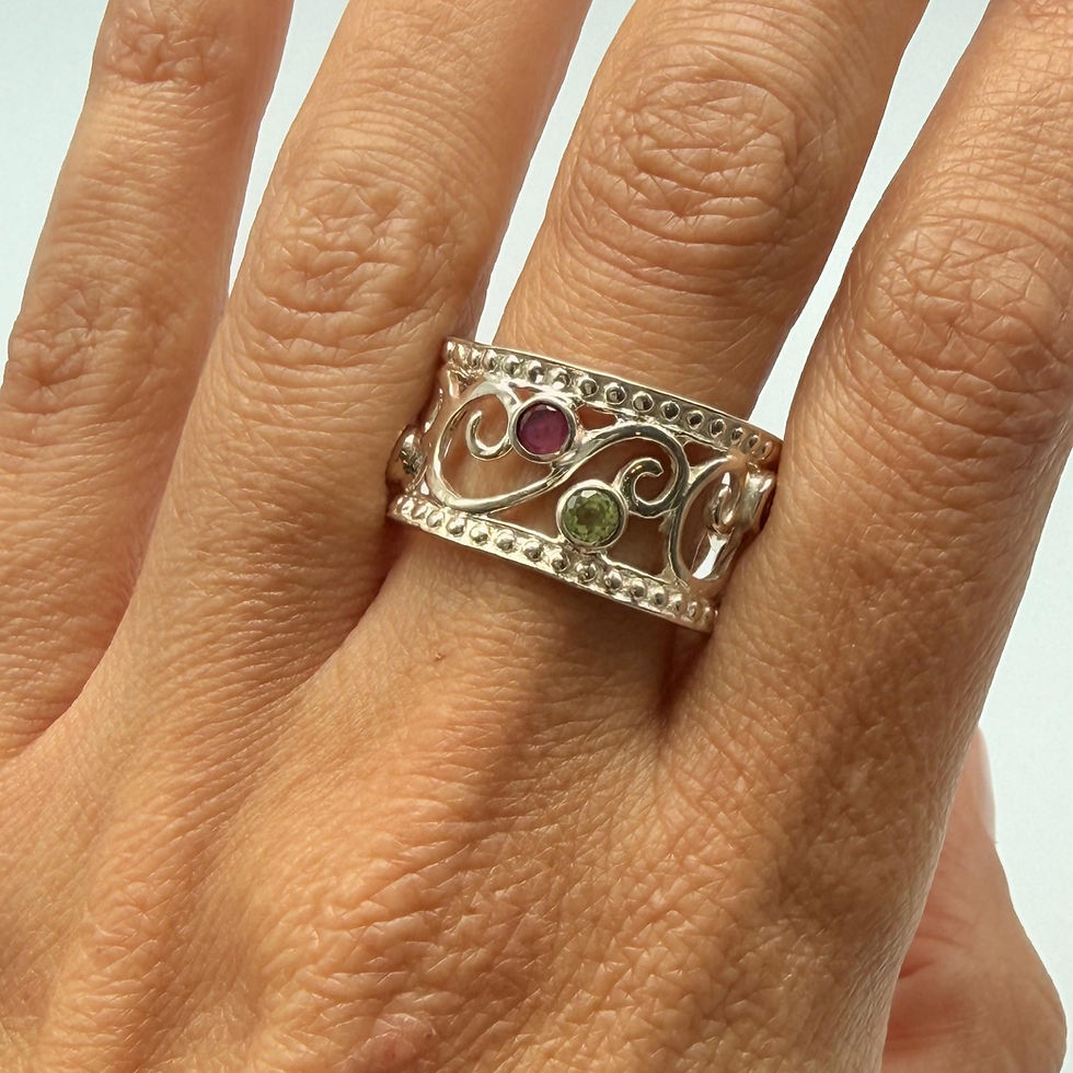 Multi Gemstone Ornate Ring
