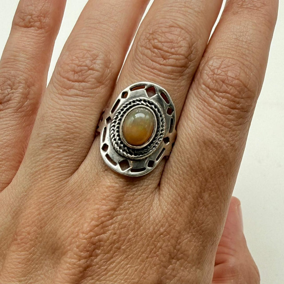 Ethiopian Opal Cut Out Ring