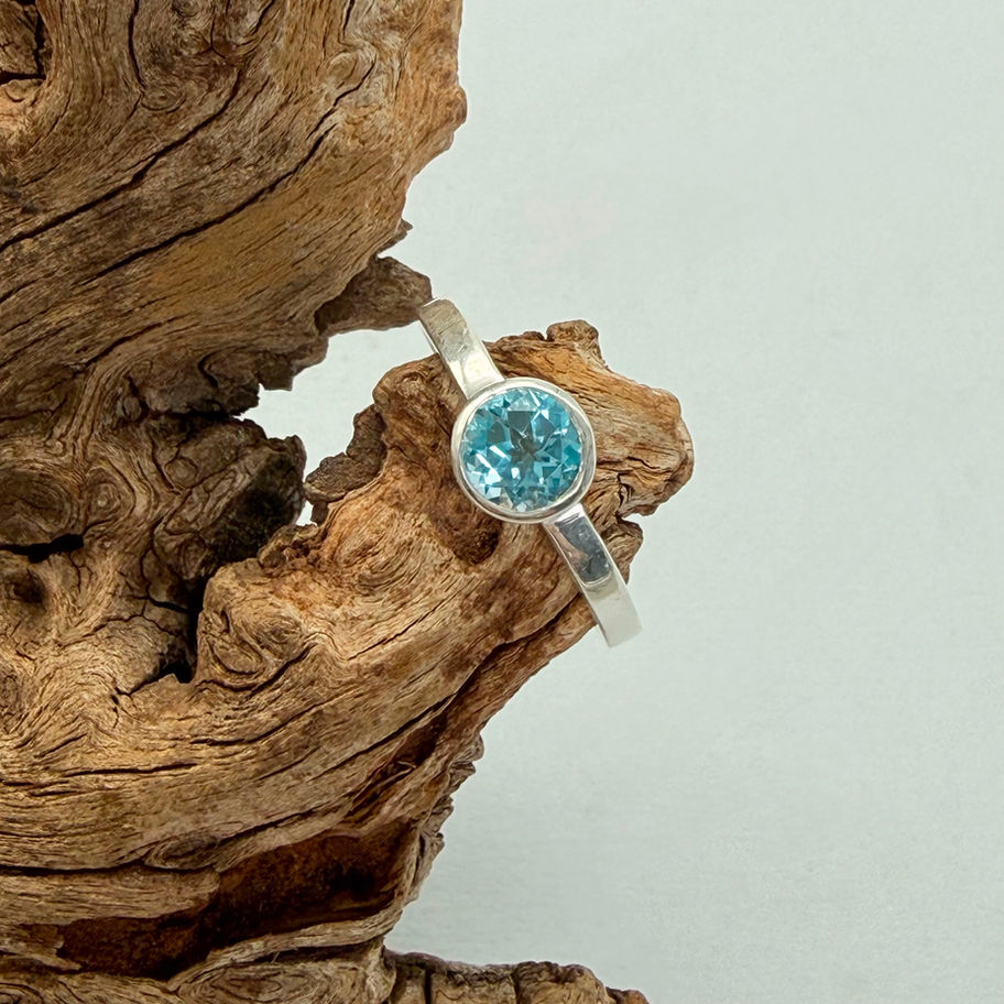 Blue Topaz Solitaire Ring