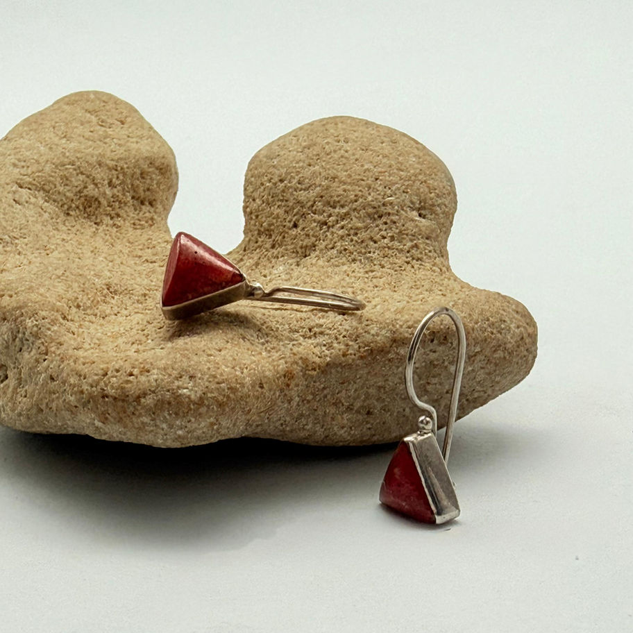 Foam Coral Triangular Earrings