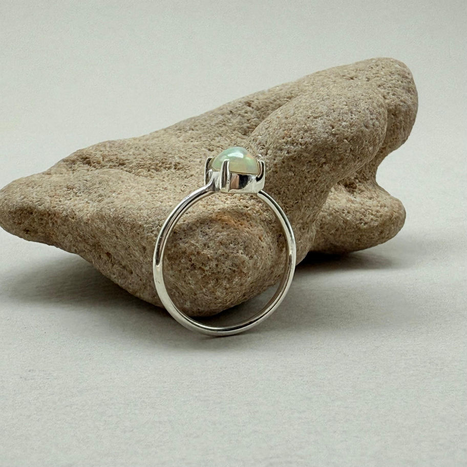 Ethiopian Opal Round Cabochon Ring.