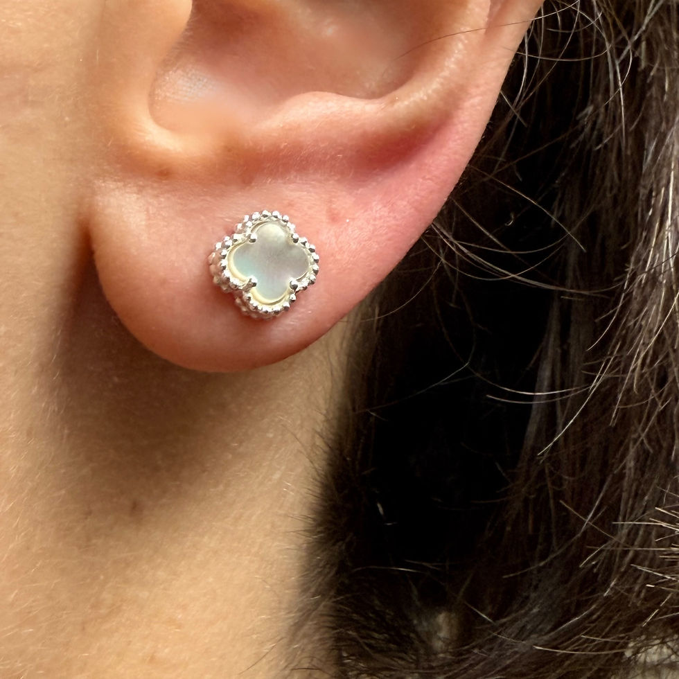 Mother of Pearl Clover Earrings