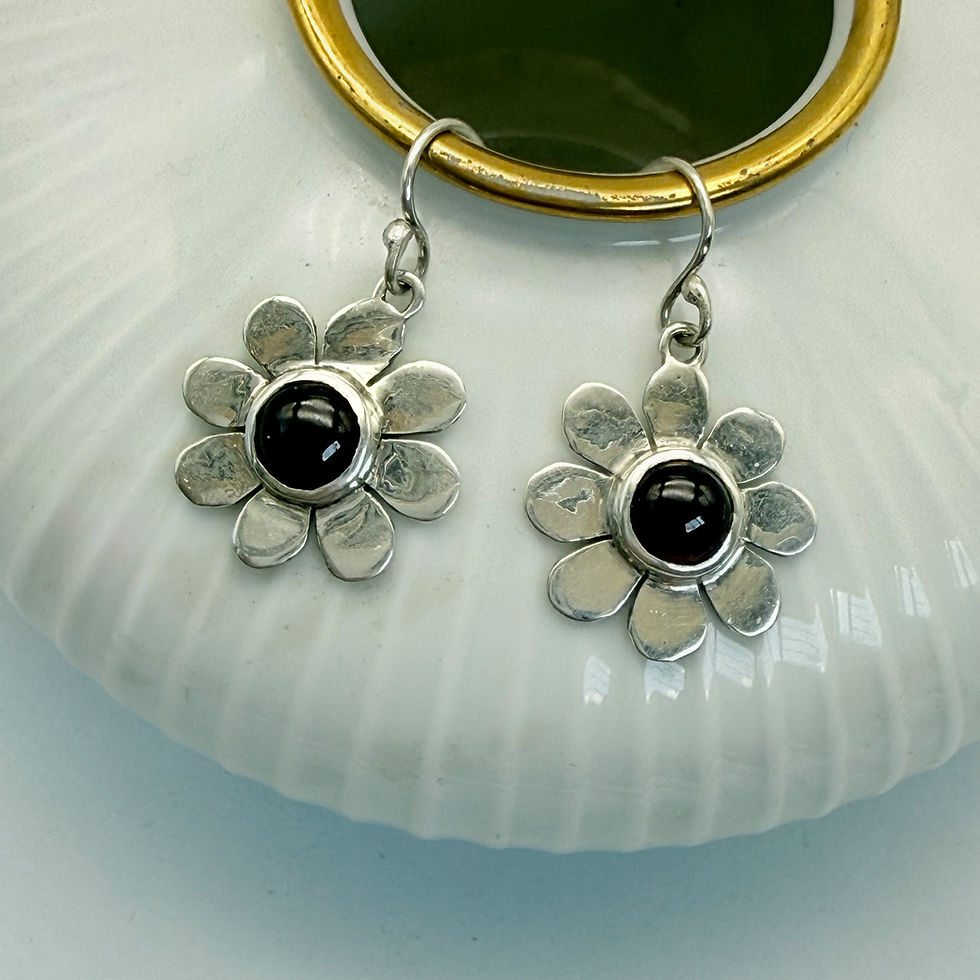 Garnet Flower Earrings