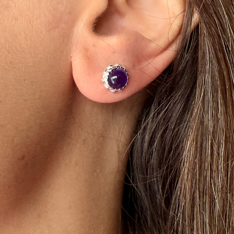 Amethyst Protea Stud Earrings