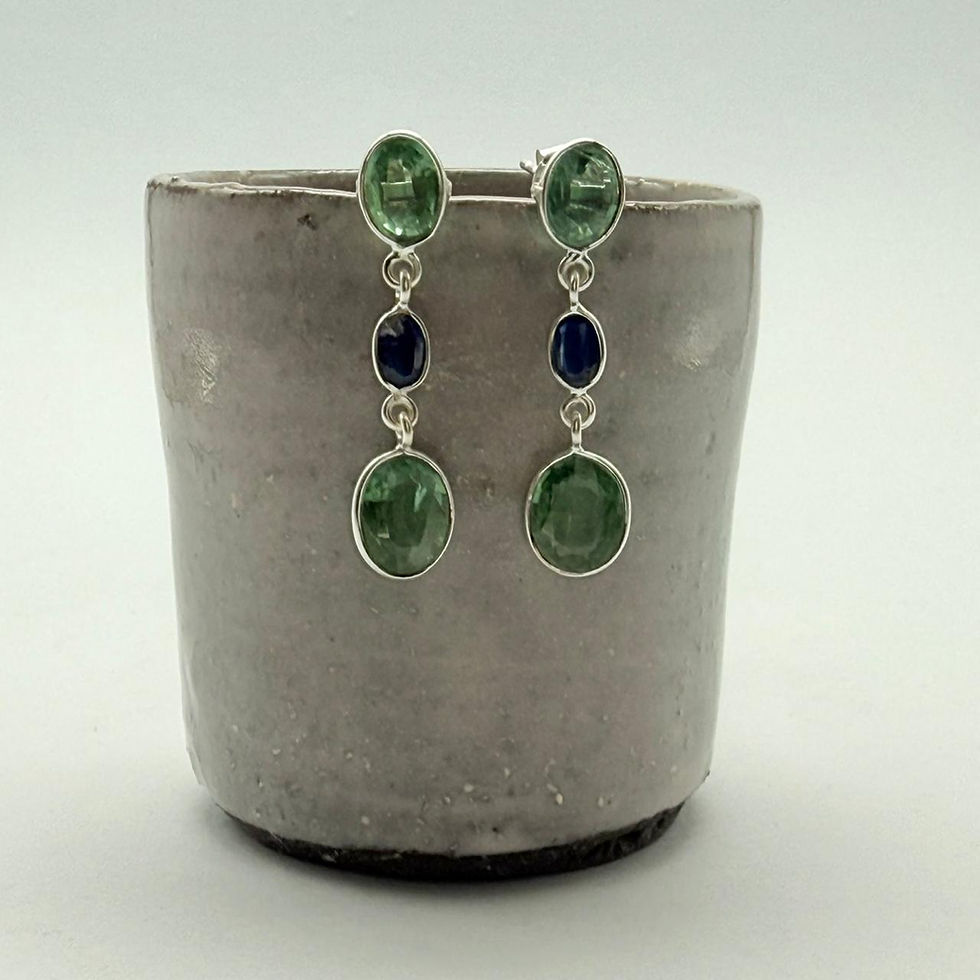 Mint Kyanite and Blue Kyanite Earrings