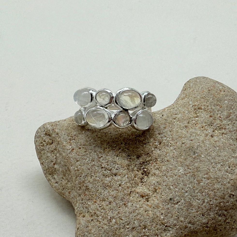 Moonstone Double Row Ring