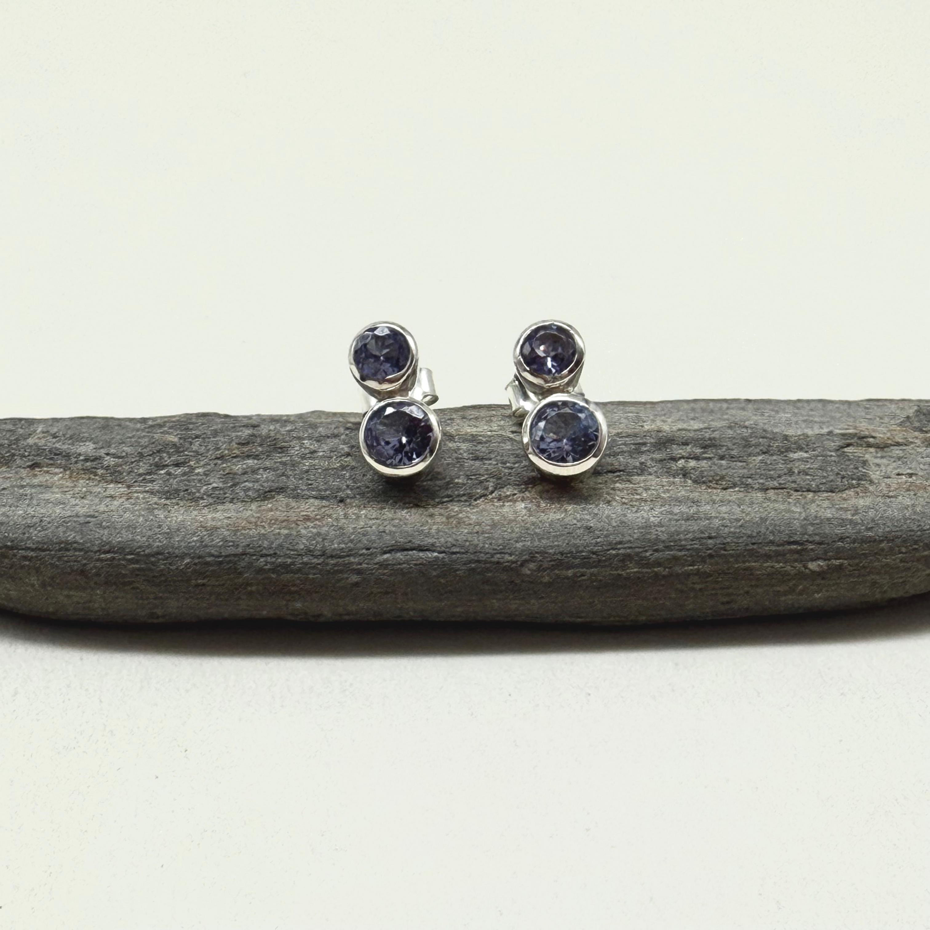 Tanzanite Double Stud Earrings