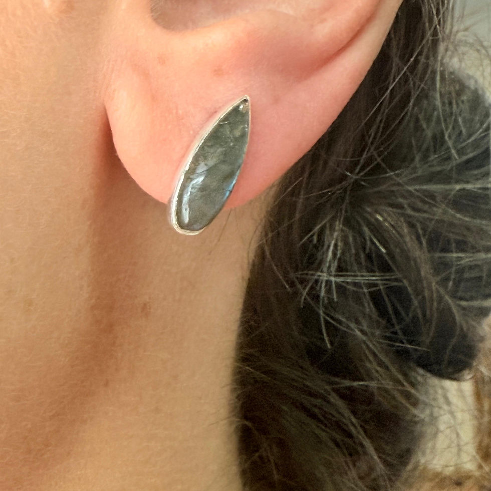 Labradorite Pear Stud Earrings