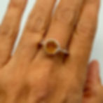 Round Citrine Crown Ring