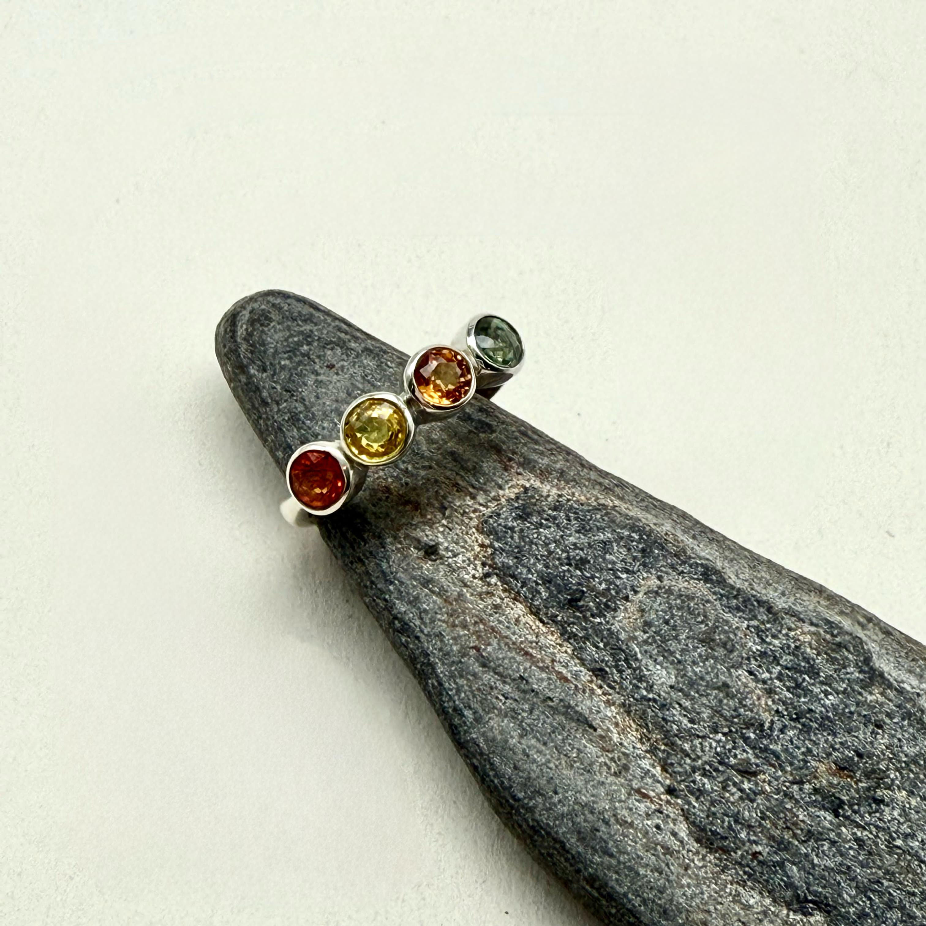 Mixed Colour Sapphire Ring