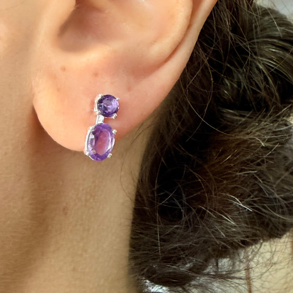 Amethyst Double Stud Earrings