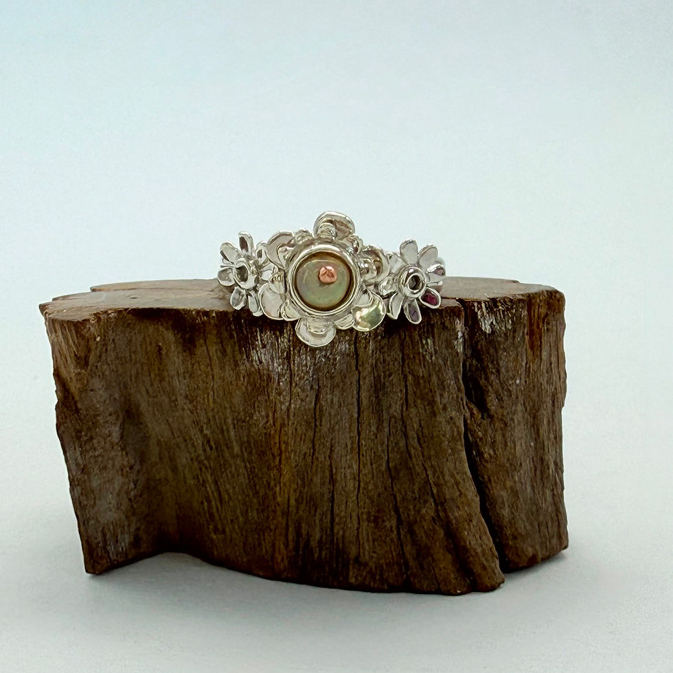 Ethiopian Opal Flower Ring