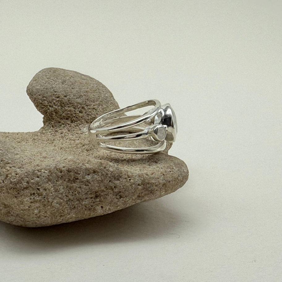 Moonstone Triple Band Ring