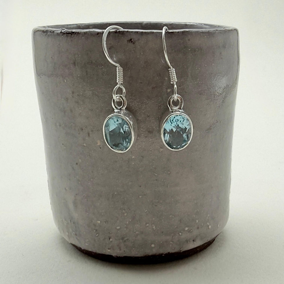Blue Topaz Oval Earrings