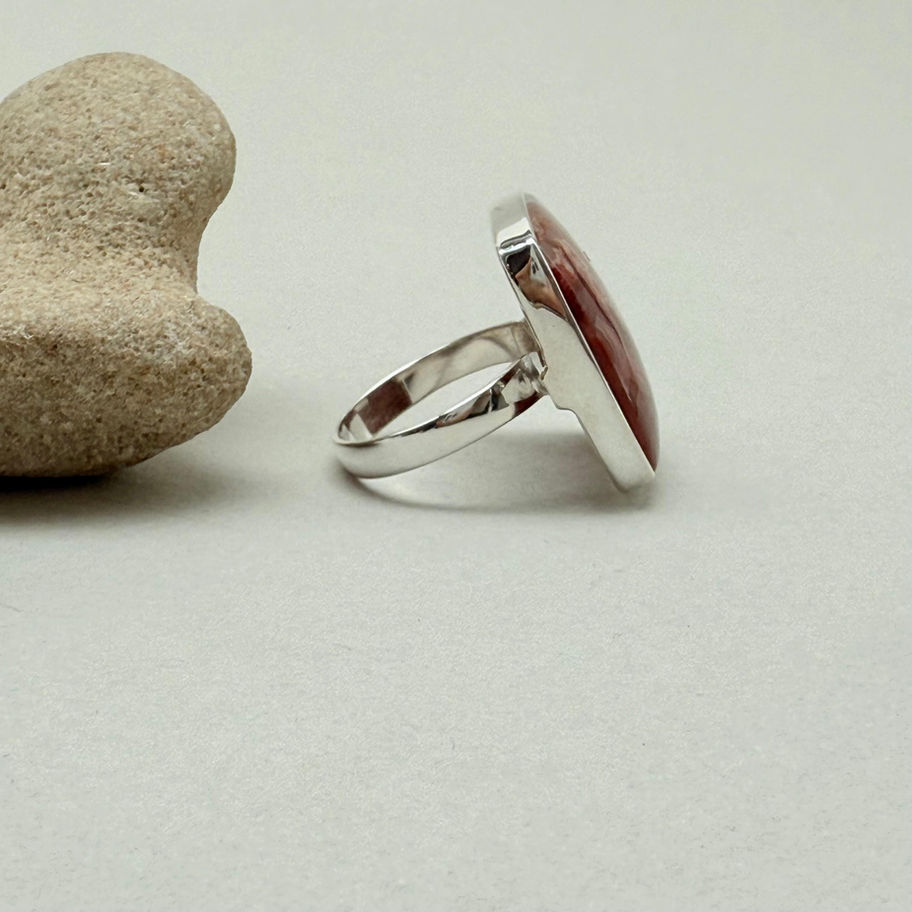 Crazy Lace Agate Rectangular Ring