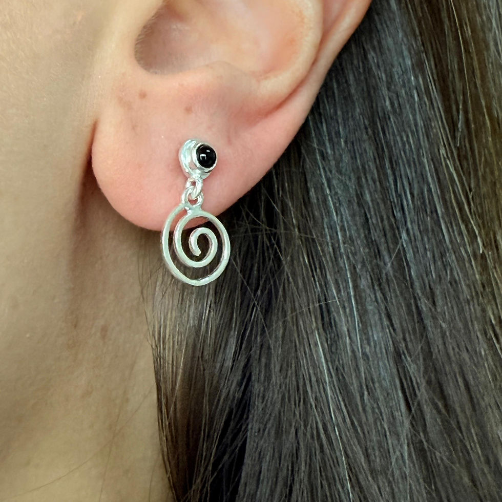 Onyx Spiral Earrings