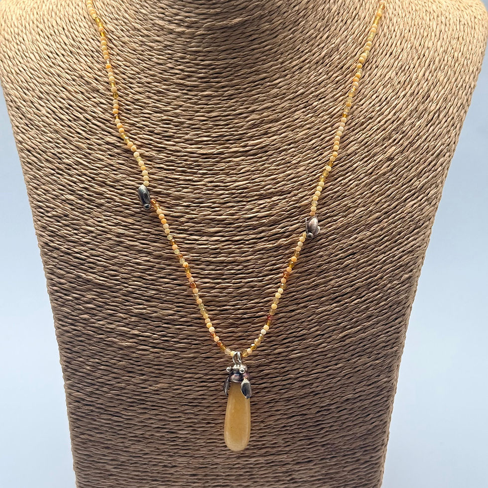 Citrine, Jade and Yellow Agate Necklace
