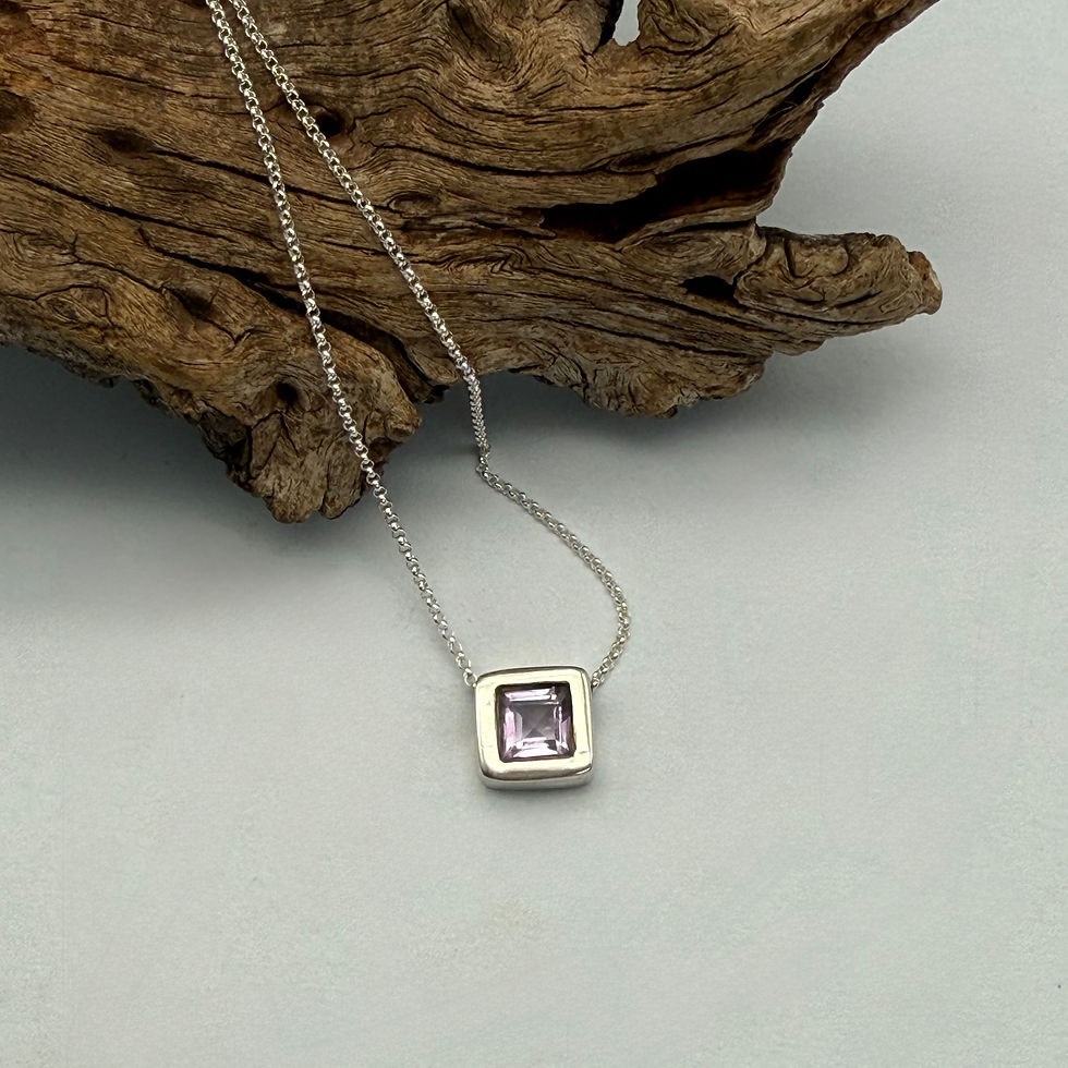 Amethyst Square Slider Necklace