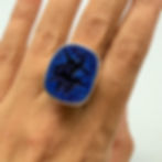 Blue Azurite Druzy Adjustable Ring